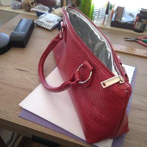 Primewear simulated red leather imported handbag purse